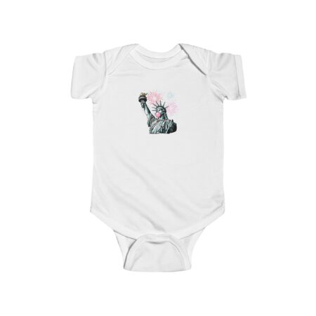 Patriotic Pink Bubble Blowing Statue of Liberty Onesie