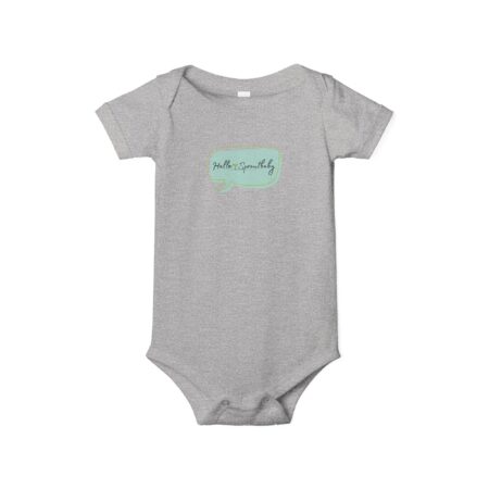 Hello Sproutbaby White Teal Organic Cotton Infant Bodysuit