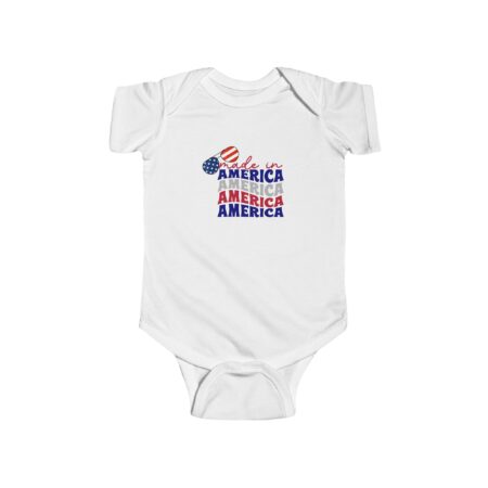 MADE IN AMERICA Patriotic Glasses Onesie