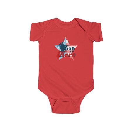 MY DAD IS MY HERO American Flag Star Baby Bodysuit