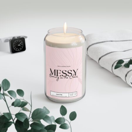 Messy -Beauty in the Chaos, Vanilla Bean Scent, 13.75oz Soy Candle