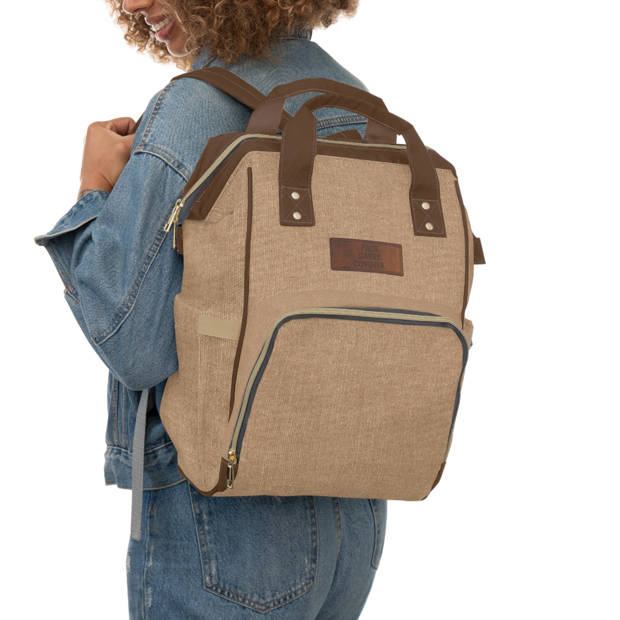"Pack Carry Conquer" Diaper Backpack - Image 3