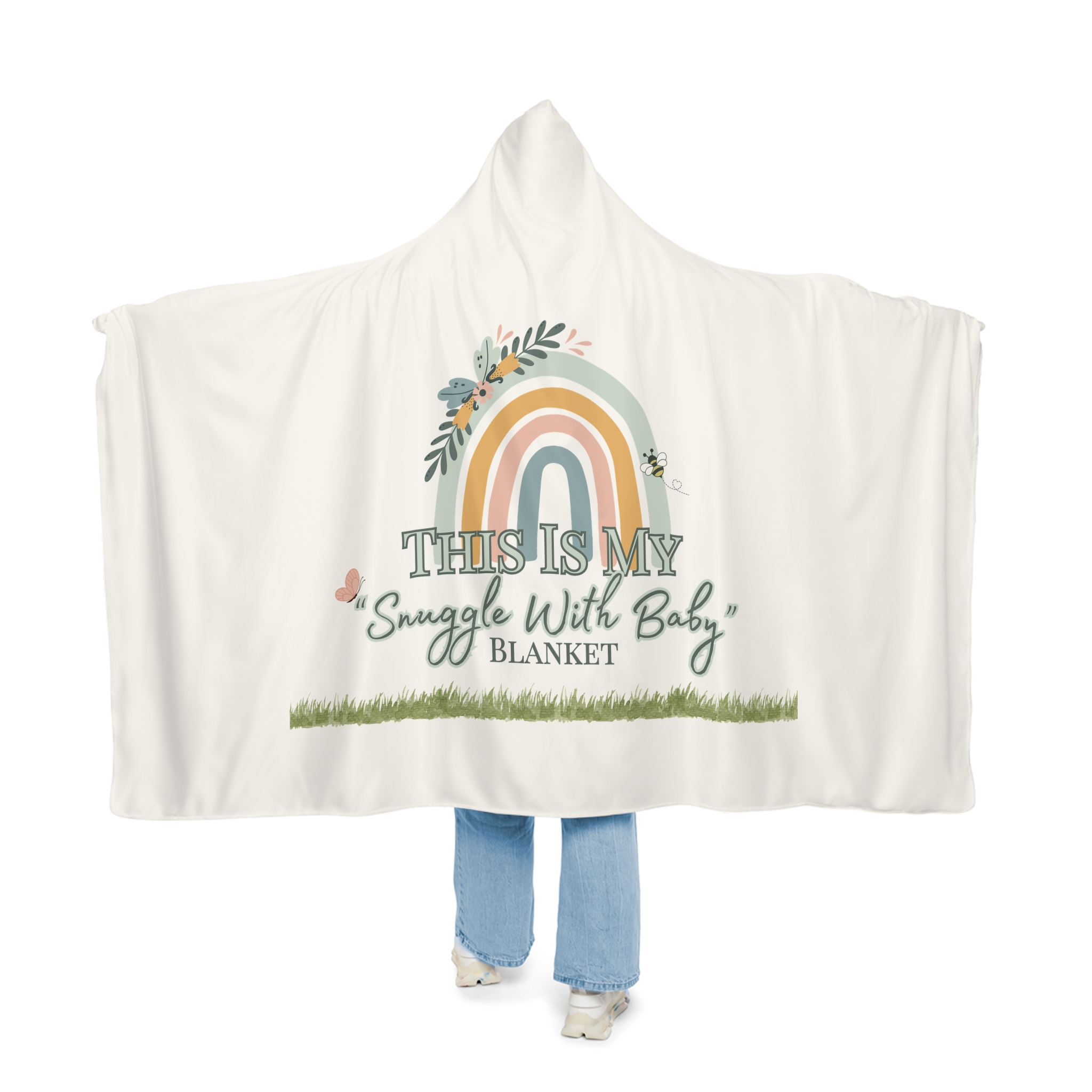 'Snuggle with Baby' Blanket-Sherpa Hooded Blanket for Mom & Baby