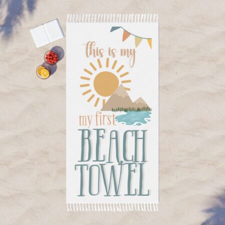 Sunshine Baby's First Beach Towel Blues and Mountains