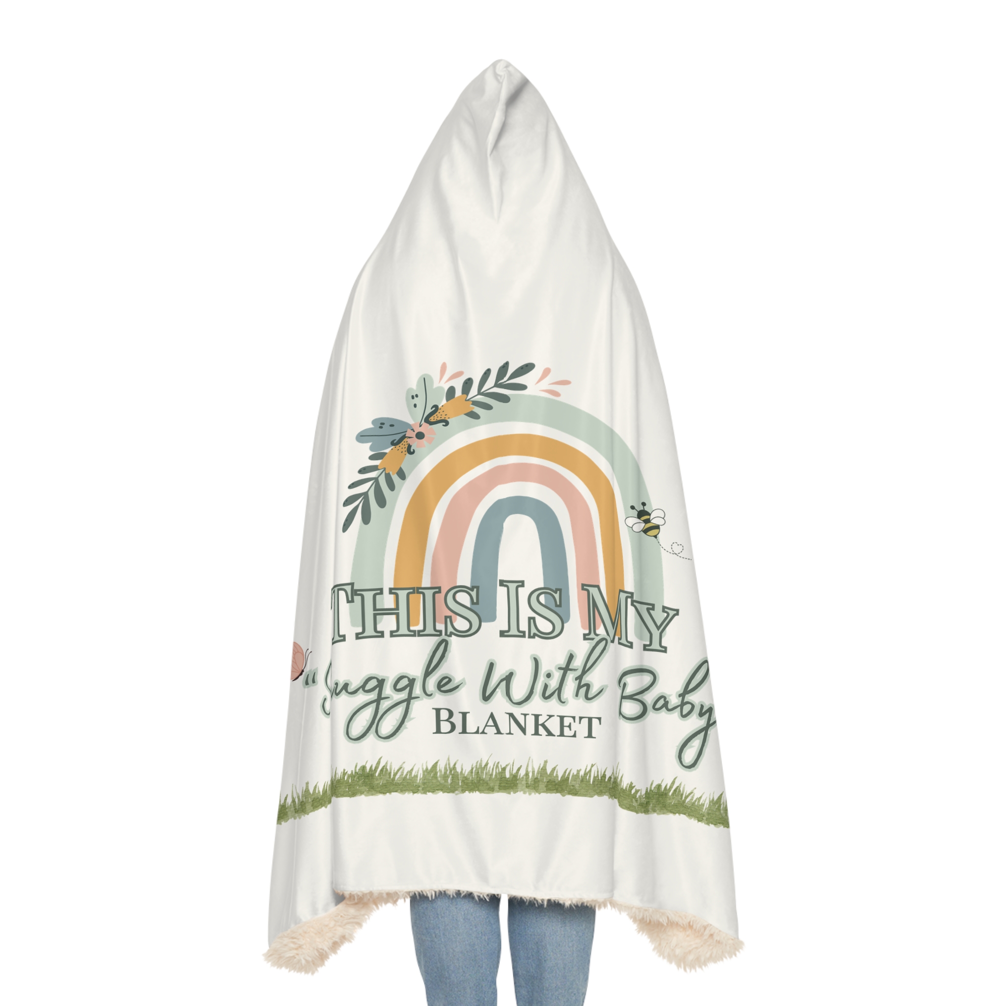 'Snuggle with Baby' Blanket-Sherpa Hooded Blanket for Mom & Baby - Image 6