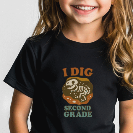 I Dig 2nd Grade Dino Fossil Tee