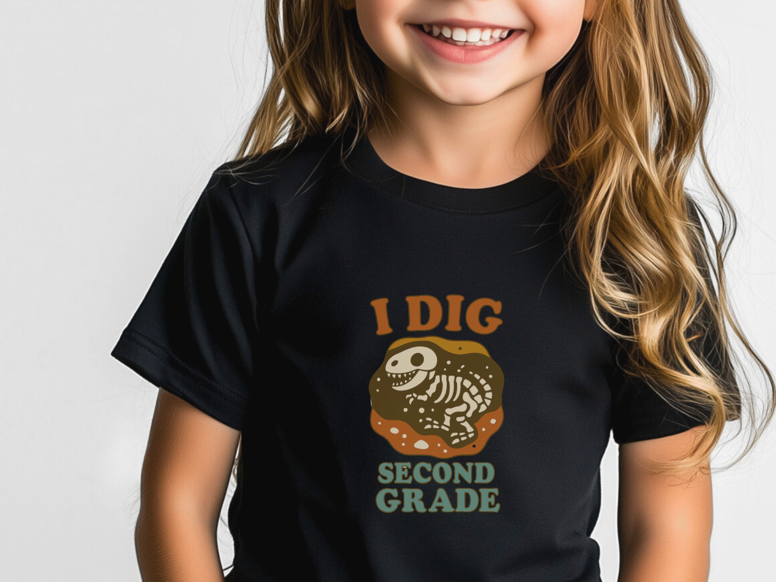 I Dig 2nd Grade Dino Fossil Tee