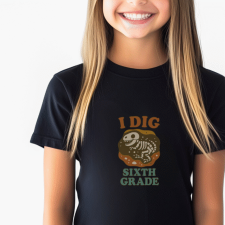 I Dig 6th Grade Dino Fossil Tee