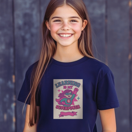 Learning Is My Superpower Purple Superhero Tee