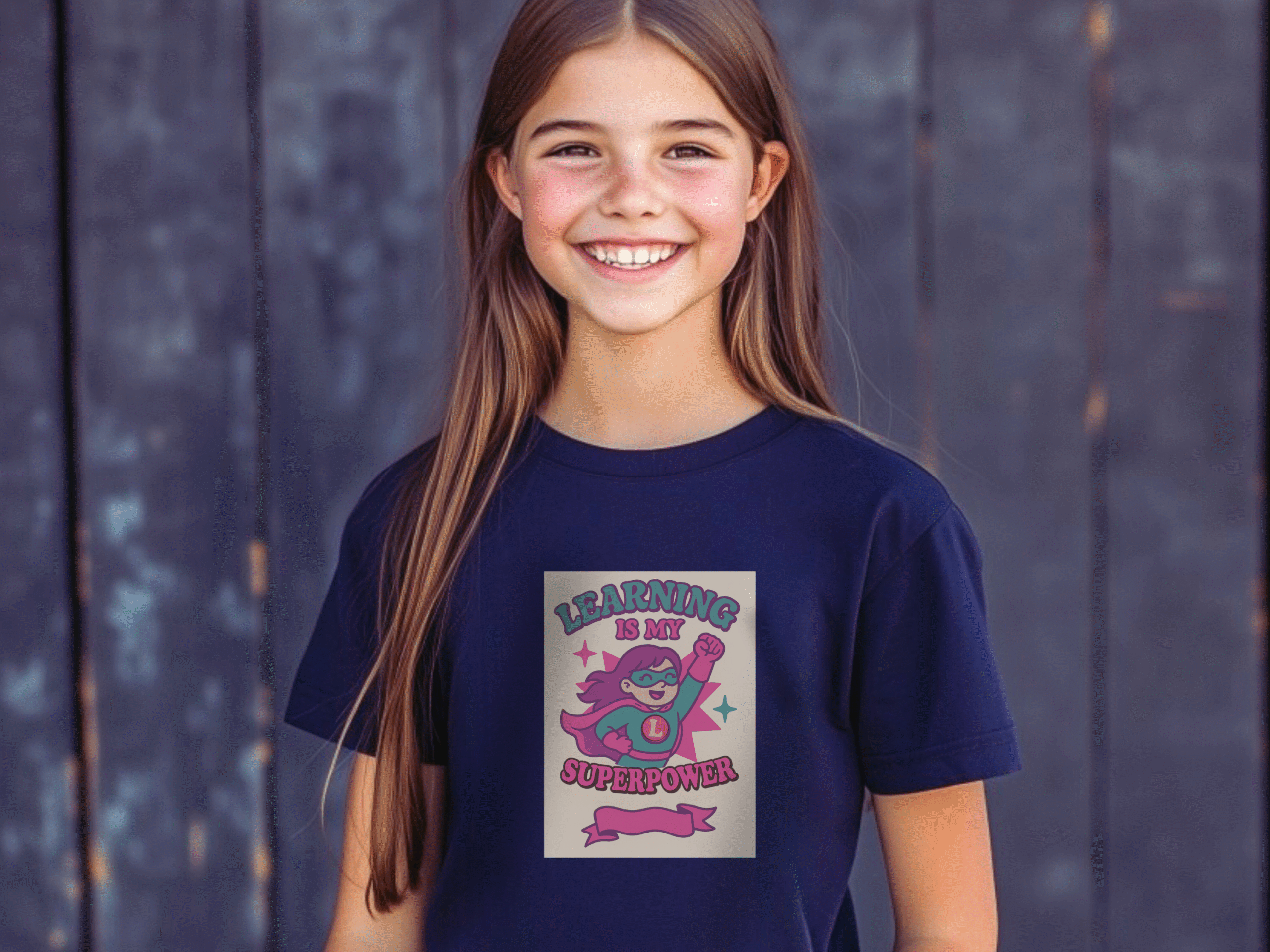 Learning Is My Superpower Purple Superhero Tee