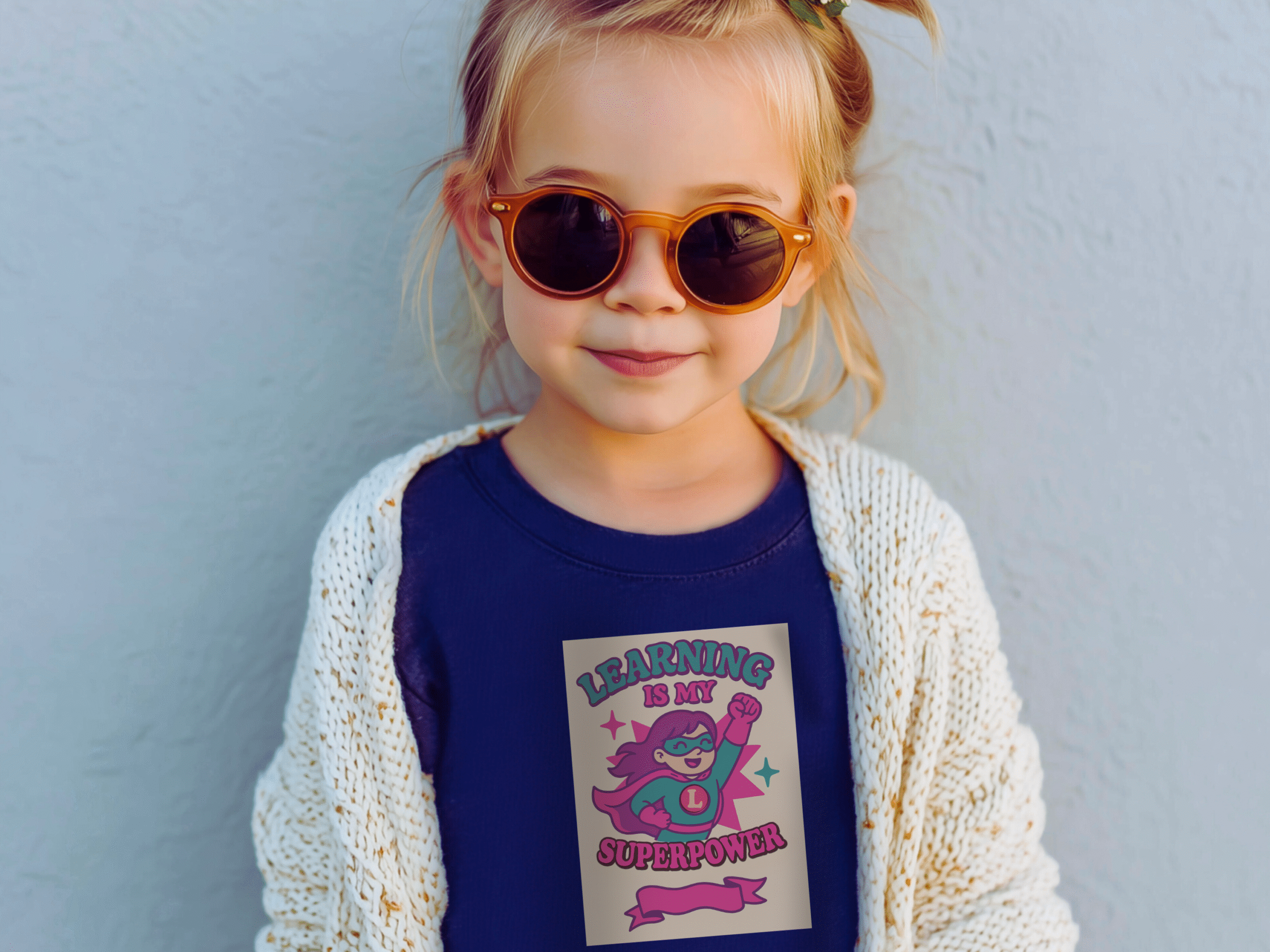 Learning Is My Superpower Purple Superhero Tee - Image 2