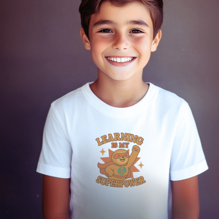 Learning Is My Superpower Sloth Orange Tee