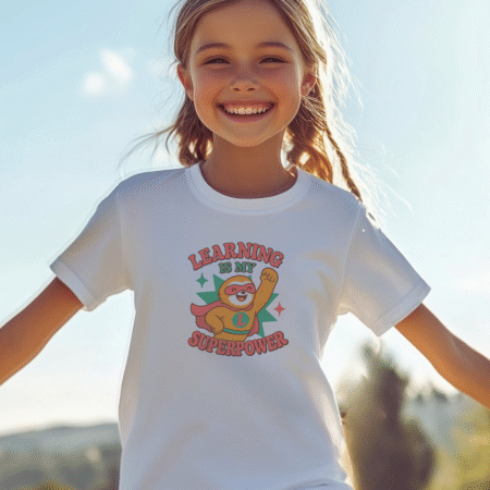 Learning Is My Superpower Pink Sloth Tee