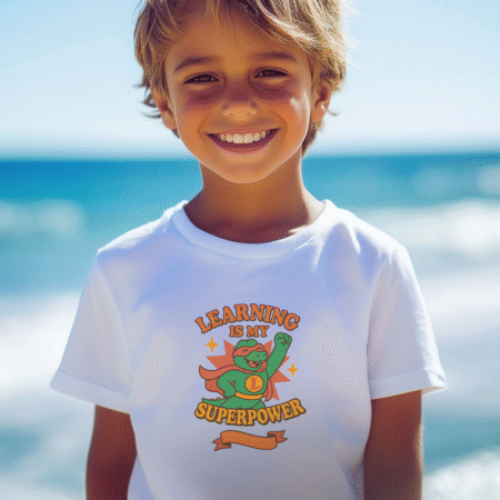 Learning Is My Superpower Dino Tee