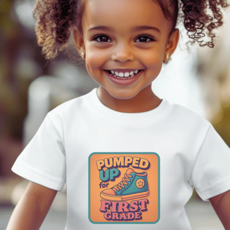 Pumped Up For First Grade High Top Sneaker Tee