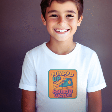 Pumped Up For Fourth Grade High Top Sneaker Tee