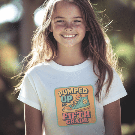 Pumped Up For Fifth Grade High Top Sneaker Tee