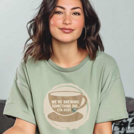 ETA 2025 Brewing Something Big Tee, Expecting Parents Tee, Pregnancy Announcement Shirt