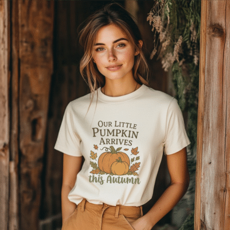 Our Little Pumpkin Arrives This Autumn tee