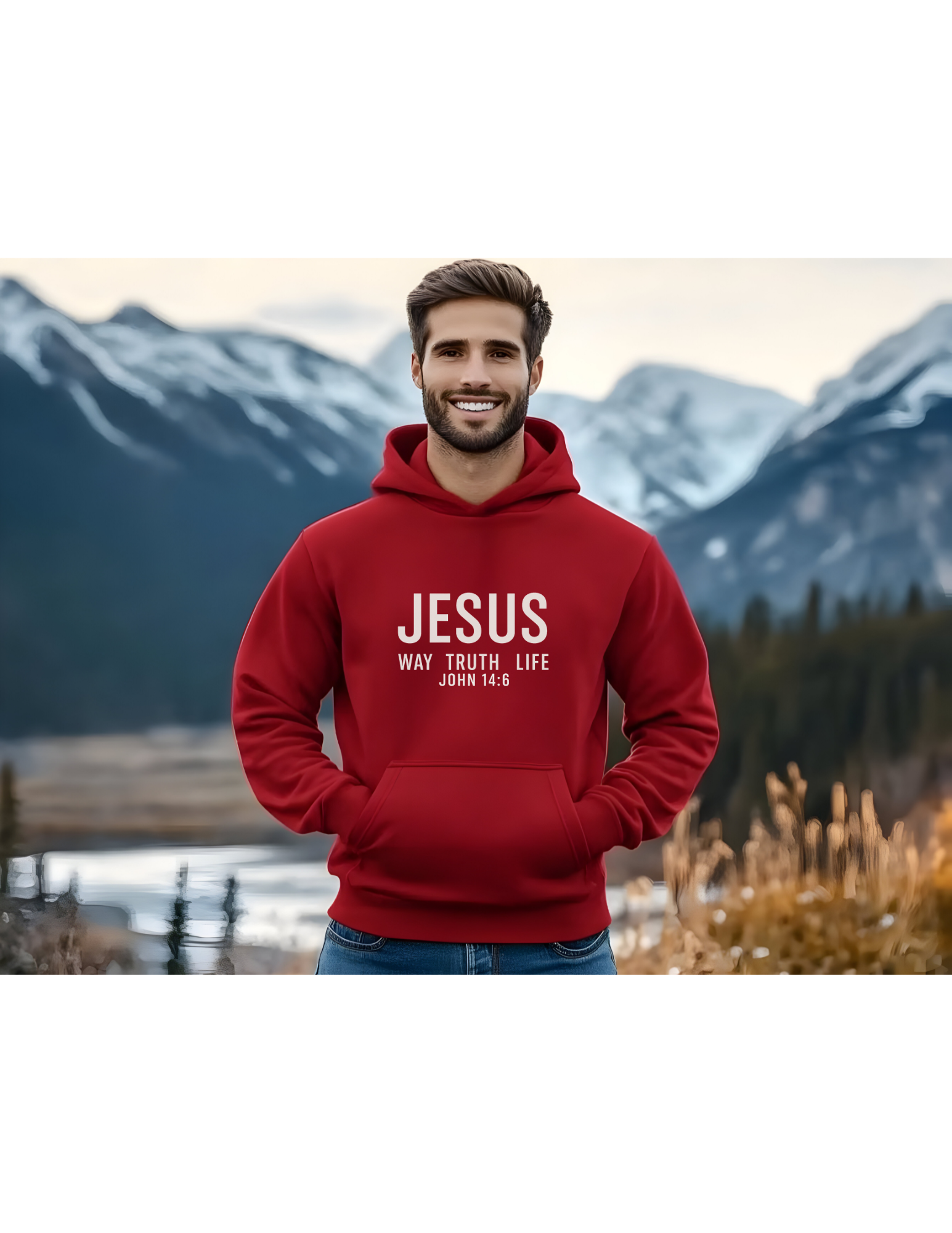 Jesus Way Truth Life John 14:16 Christian Unisex Hoodie - Image 8
