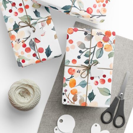 Berry Frost Floral Wrapping Paper