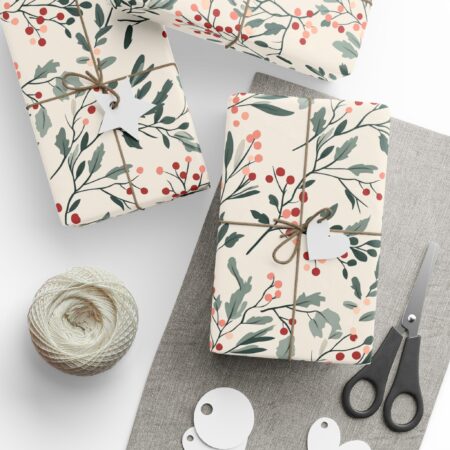 Very Berry Christmas Floral Wrapping Paper