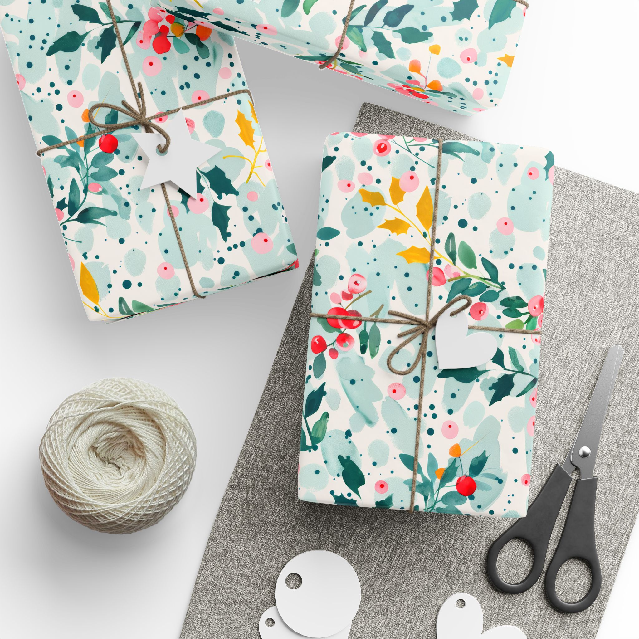 Winter Confetti Floral Wrapping Paper