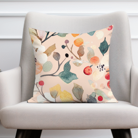 Berry Frost Peach Square Throw Pillow