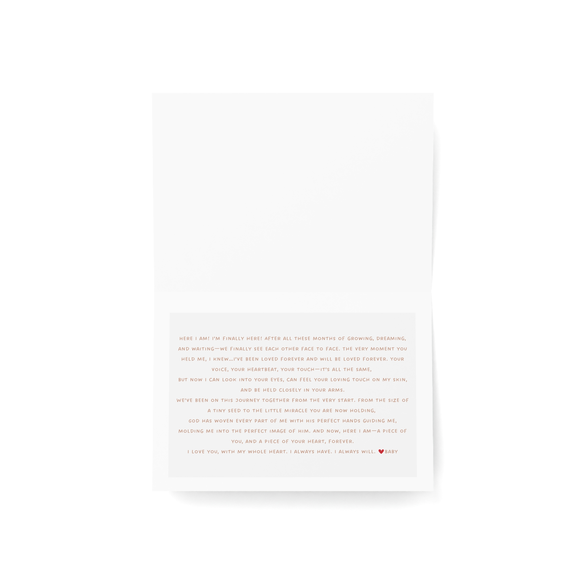 Baby Keepsake Card for Mom-Finally Here Caucasian Baby - Image 3